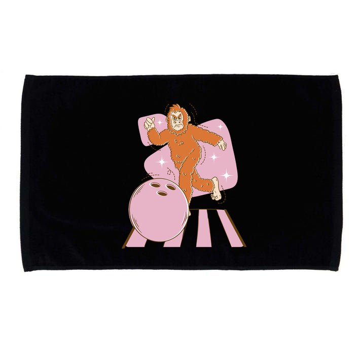Bigfoot Bowling Sasquatch Funny Microfiber Hand Towel