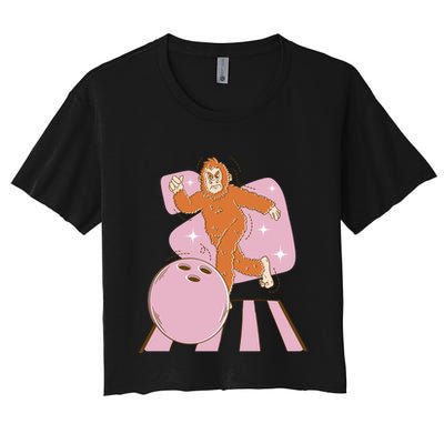 Bigfoot Bowling Sasquatch Funny Crop Top