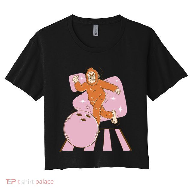 Bigfoot Bowling Sasquatch Funny Crop Top