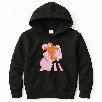 Bigfoot Bowling Sasquatch Funny Kids Hoodie
