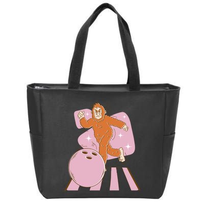 Bigfoot Bowling Sasquatch Funny Zip Tote Bag