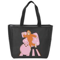 Bigfoot Bowling Sasquatch Funny Zip Tote Bag
