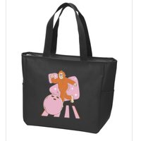 Bigfoot Bowling Sasquatch Funny Zip Tote Bag