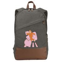 Bigfoot Bowling Sasquatch Funny Cotton Canvas Backpack