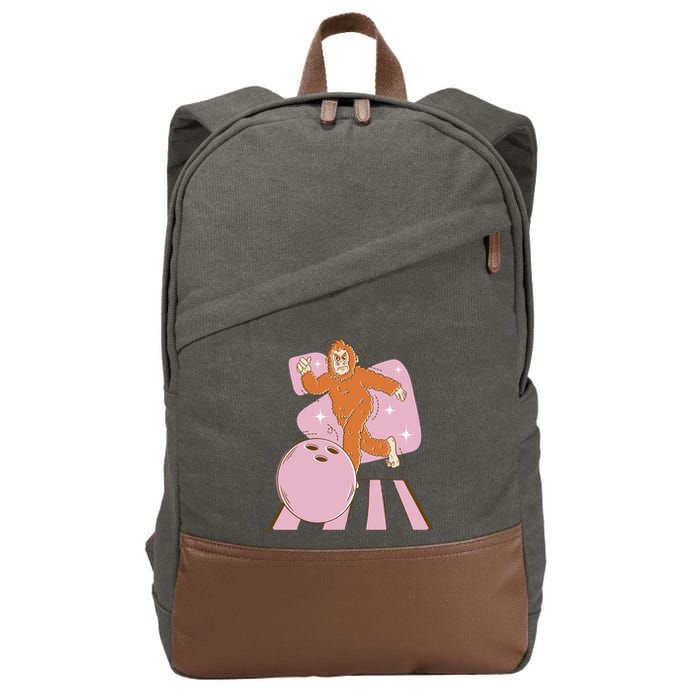 Bigfoot Bowling Sasquatch Funny Cotton Canvas Backpack