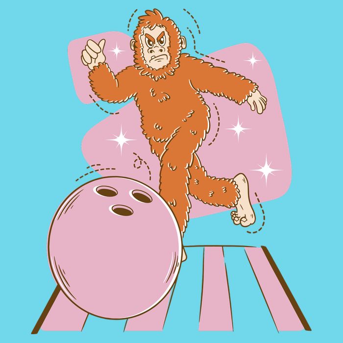 Bigfoot Bowling Sasquatch Funny Long Sleeve Shirt