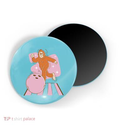 Bigfoot Bowling Sasquatch Funny Magnet