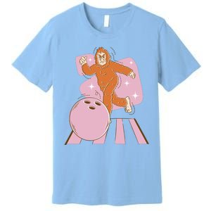 Bigfoot Bowling Sasquatch Funny Premium T-Shirt