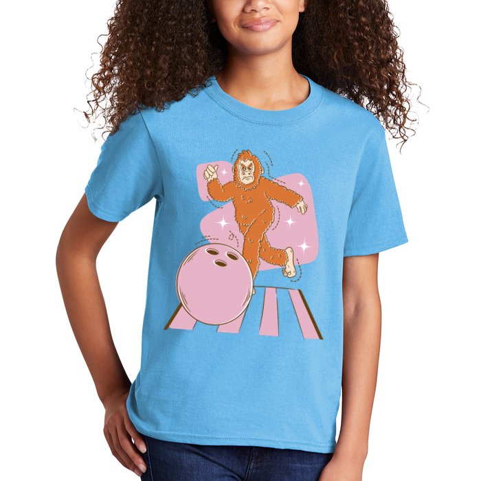 Bigfoot Bowling Sasquatch Funny Kids T-Shirt