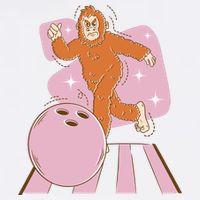 Bigfoot Bowling Sasquatch Funny Garment-Dyed Sweatshirt