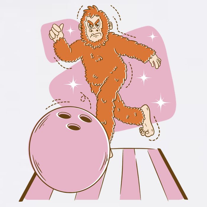 Bigfoot Bowling Sasquatch Funny Garment-Dyed Sweatshirt