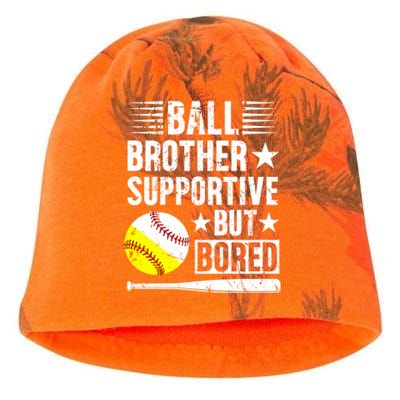 Ball Brother Supportive But Bored Softball Baseball Brother Cute Gift Kati - Camo Knit Beanie