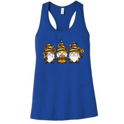 Bumbles Bee Summer Fall Gnome Honeybee And Sunflower Gnomes Cute Gift Women's Racerback Tank