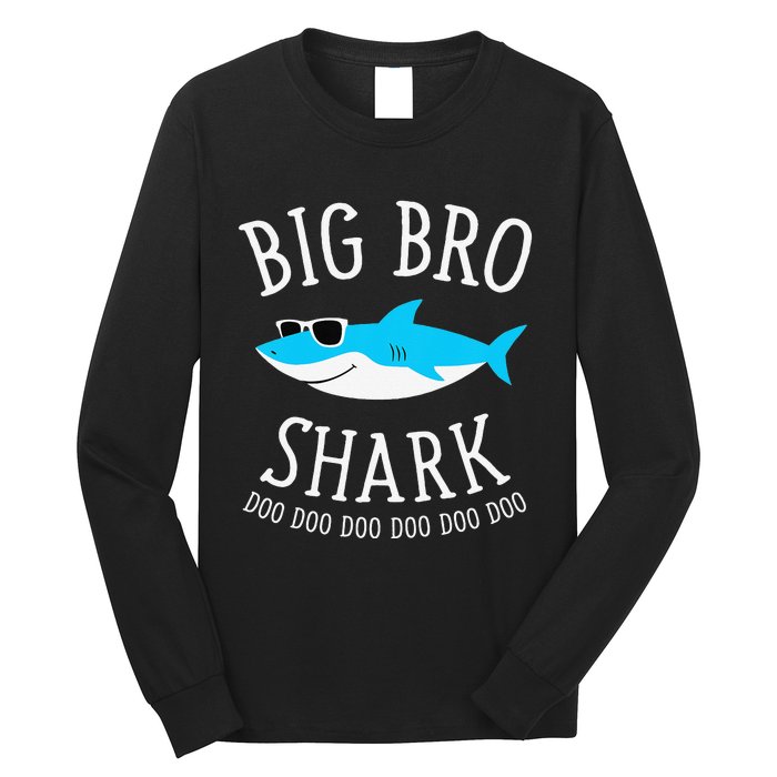  Big Bro Shark Funny Big Brother Long Sleeve Shirt