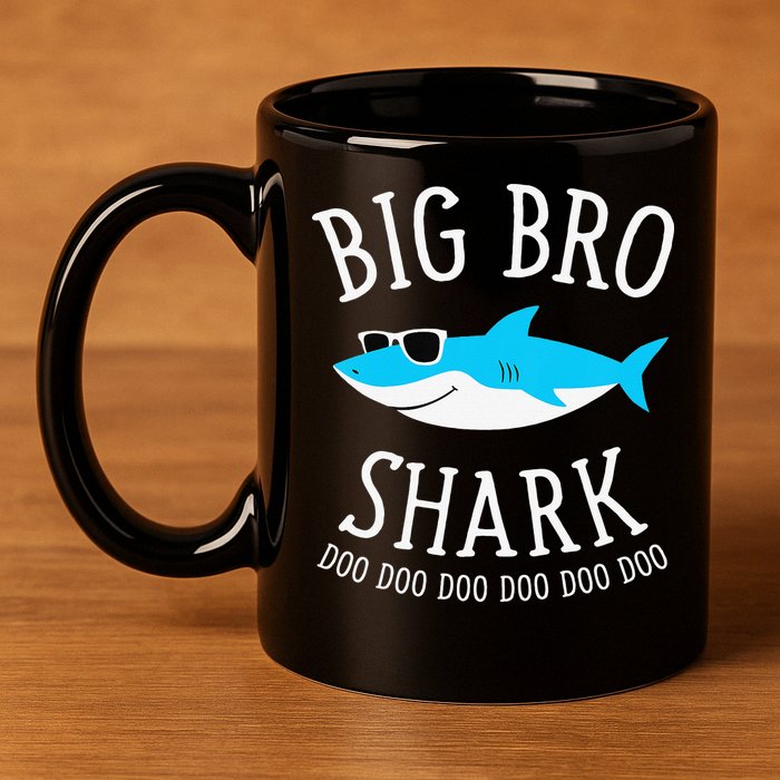  Big Bro Shark Funny Big Brother 11oz C Handle Ceramic Mug