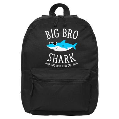  Big Bro Shark Funny Big Brother 16 in Basic Backpack