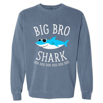  Big Bro Shark Funny Big Brother Garment-Dyed Sweatshirt