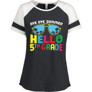 Bye Bye Summer Hello Fifth Grade Cute 5Th Grade Cool Gift Enza Ladies Jersey Colorblock Tee