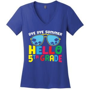 Bye Bye Summer Hello Fifth Grade Cute 5Th Grade Cool Gift Women's V-Neck T-Shirt