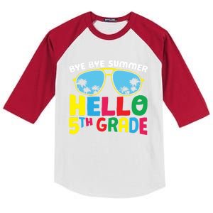 Bye Bye Summer Hello Fifth Grade Cute 5Th Grade Cool Gift Kids Colorblock Raglan Jersey