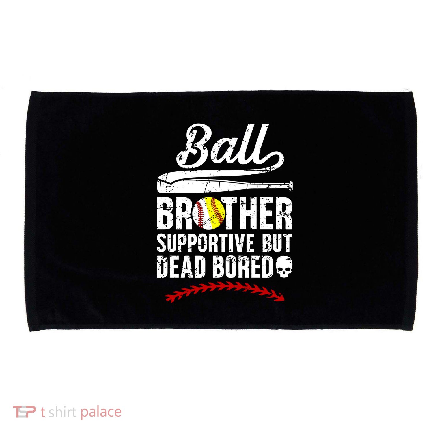 Ball Brother Supportive But Bored Softball Baseball Brother Gift Microfiber Hand Towel