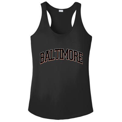 Baltimore Baseball Sport Logo Ladies PosiCharge Competitor Racerback Tank