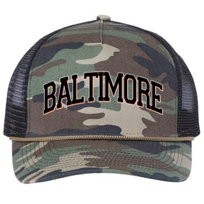 Baltimore Baseball Sport Logo Retro Rope Trucker Hat Cap