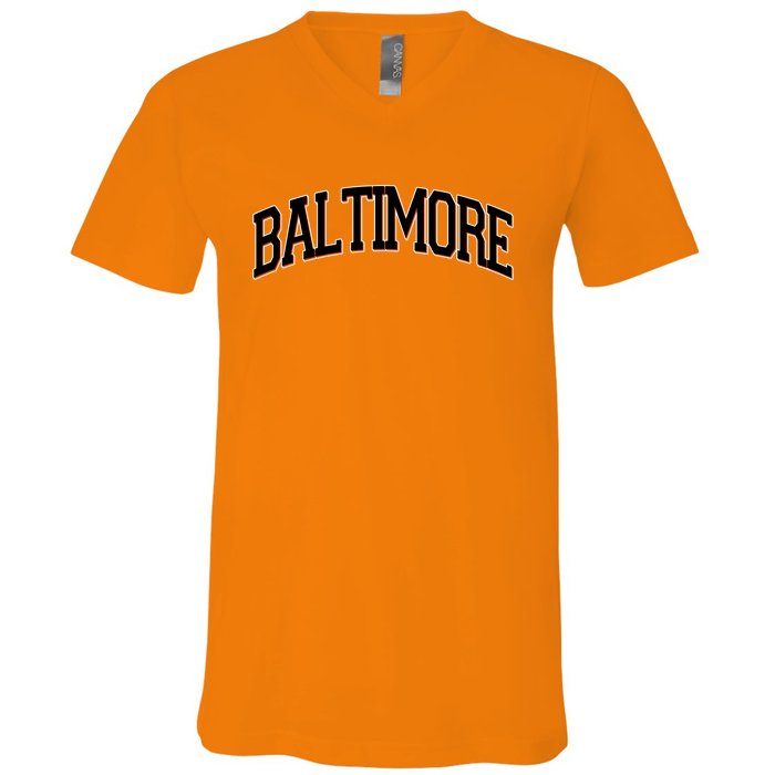 Baltimore Baseball Sport Logo V-Neck T-Shirt