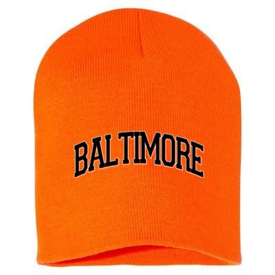 Baltimore Baseball Sport Logo Short Acrylic Beanie