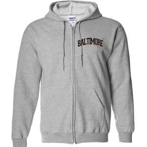 Baltimore Baseball Sport Logo Full Zip Hoodie