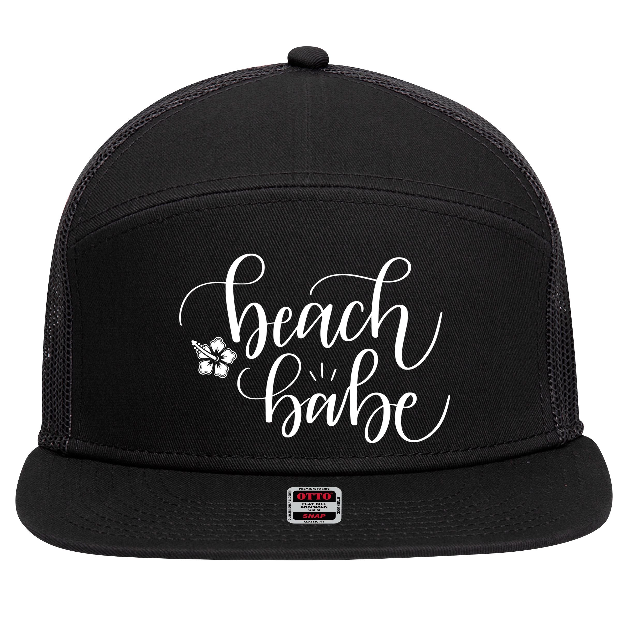 Beach Babe Summer 7 Panel Mesh Trucker Snapback Hat