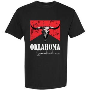 Boho Bull Skull Cow Oklahoma Smokeshow Western Country Garment-Dyed Heavyweight T-Shirt