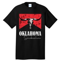 Boho Bull Skull Cow Oklahoma Smokeshow Western Country Tall T-Shirt