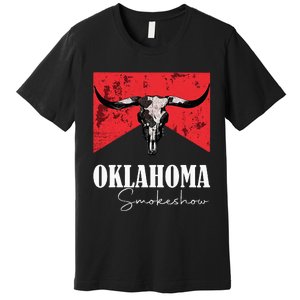 Boho Bull Skull Cow Oklahoma Smokeshow Western Country Premium T-Shirt