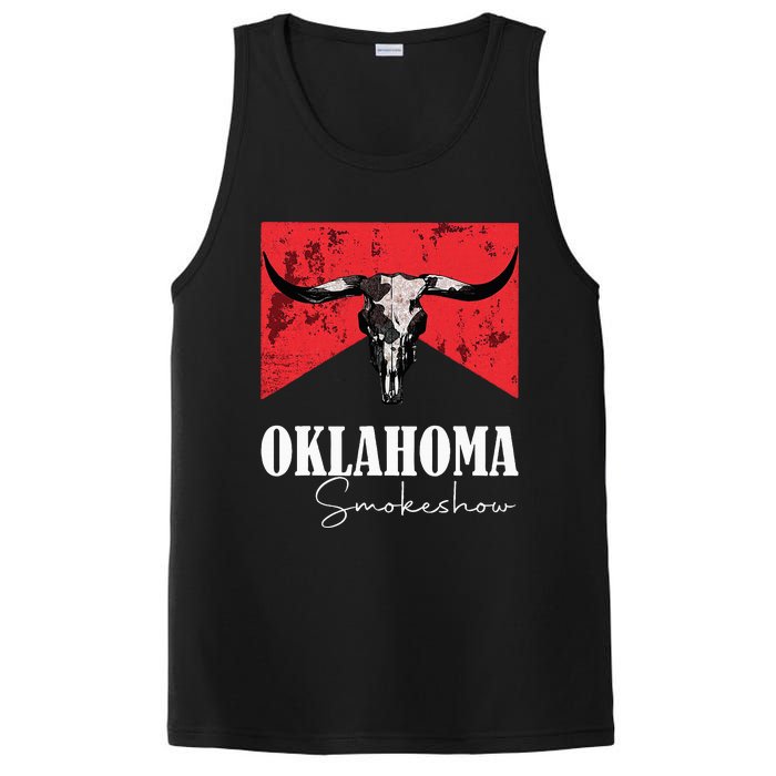 Boho Bull Skull Cow Oklahoma Smokeshow Western Country PosiCharge Competitor Tank