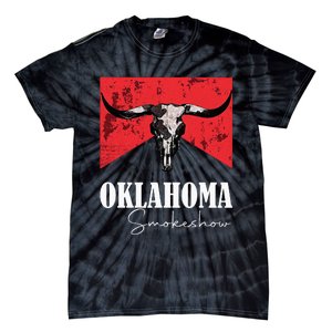 Boho Bull Skull Cow Oklahoma Smokeshow Western Country Tie-Dye T-Shirt