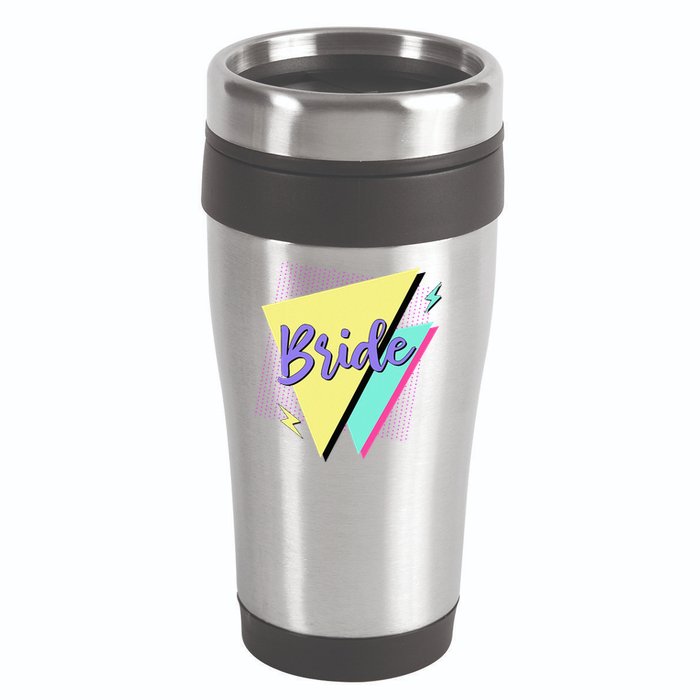 Bride & Bride Squad Retro 90’s Bachelorette Party Matching 16oz Travel Tumbler