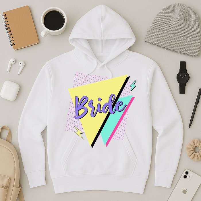 Bride & Bride Squad Retro 90’s Bachelorette Party Matching Hoodie