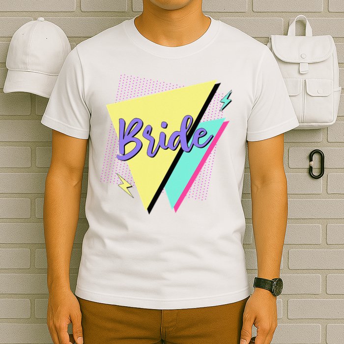Bride & Bride Squad Retro 90’s Bachelorette Party Matching T-Shirt
