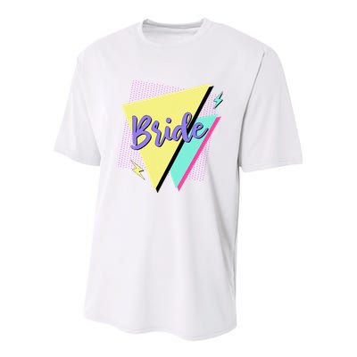 Bride & Bride Squad Retro 90’s Bachelorette Party Matching Youth Performance Sprint T-Shirt