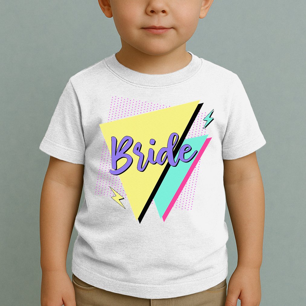 Bride & Bride Squad Retro 90’s Bachelorette Party Matching Toddler T-Shirt