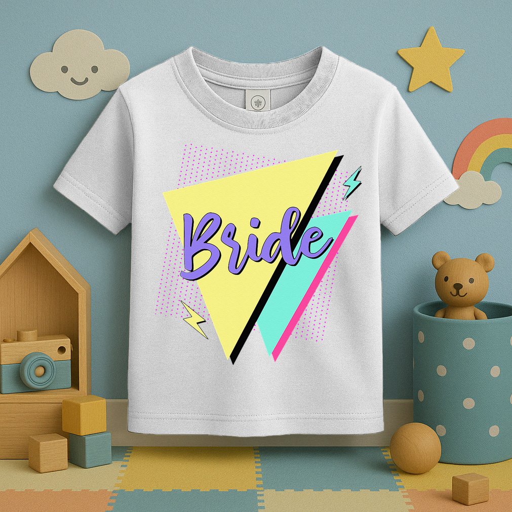 Bride & Bride Squad Retro 90’s Bachelorette Party Matching Toddler T-Shirt