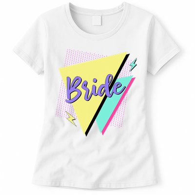 Bride & Bride Squad Retro 90’s Bachelorette Party Matching Womens T-Shirt