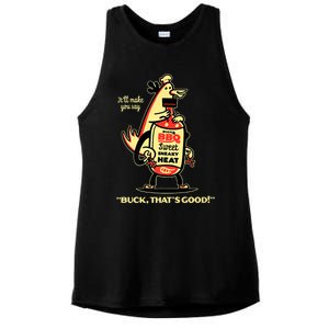 Buck's BBQ Sauce Sweet Sneaky Heat Buck, That's Good! Ladies PosiCharge Tri-Blend Wicking Tank