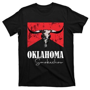 Boho Bull Skull Cow  Oklahoma Smokeshow Western Country T-Shirt