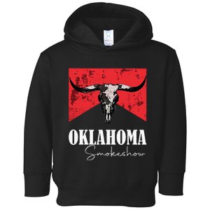 Boho Bull Skull Cow  Oklahoma Smokeshow Western Country Toddler Hoodie