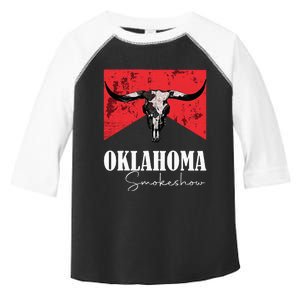 Boho Bull Skull Cow  Oklahoma Smokeshow Western Country Toddler Fine Jersey T-Shirt