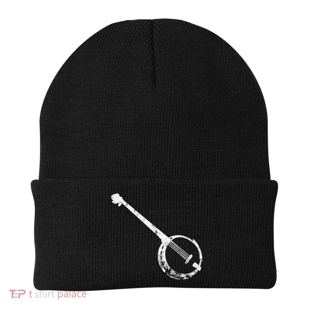 Banjo Bluegrass String Instrument Play Banjo Folk Music Knit Cap Winter Beanie