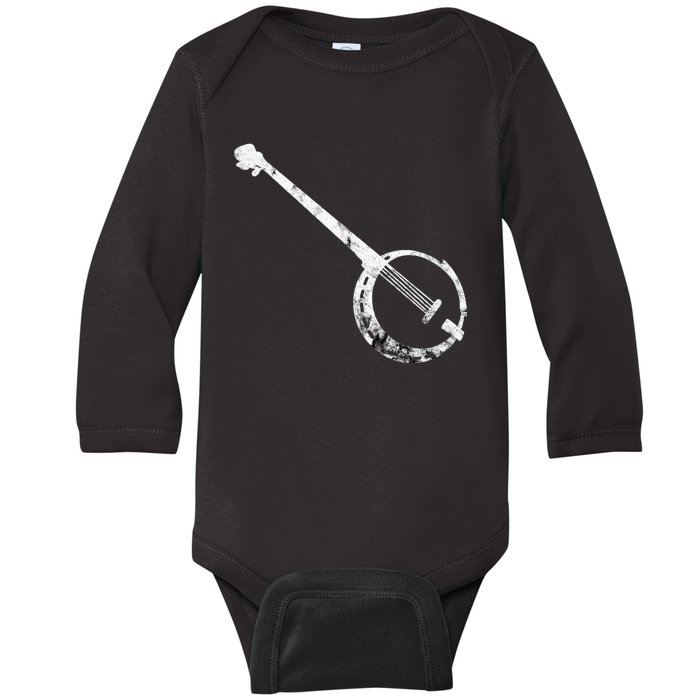 Banjo Bluegrass String Instrument Play Banjo Folk Music Baby Long Sleeve Bodysuit