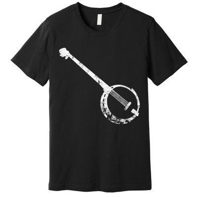 Banjo Bluegrass String Instrument Play Banjo Folk Music Premium T-Shirt